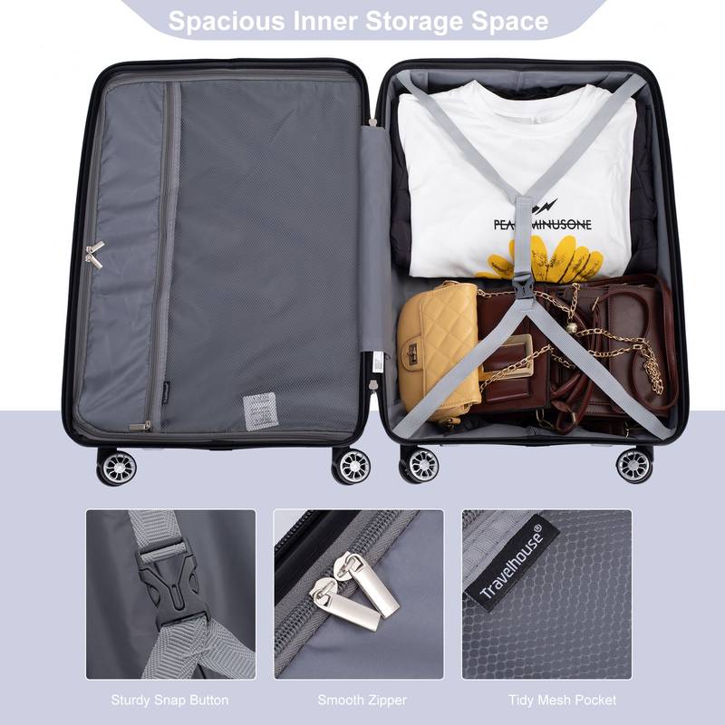 Silver Spin & Secure Luggage Set