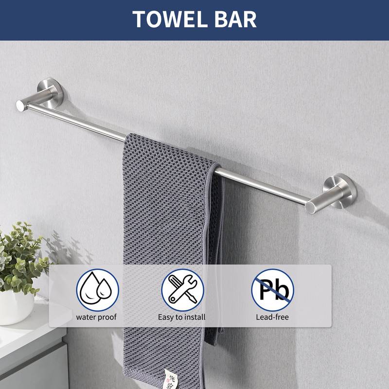 Brushed Nickel Bathroom Essentials Set