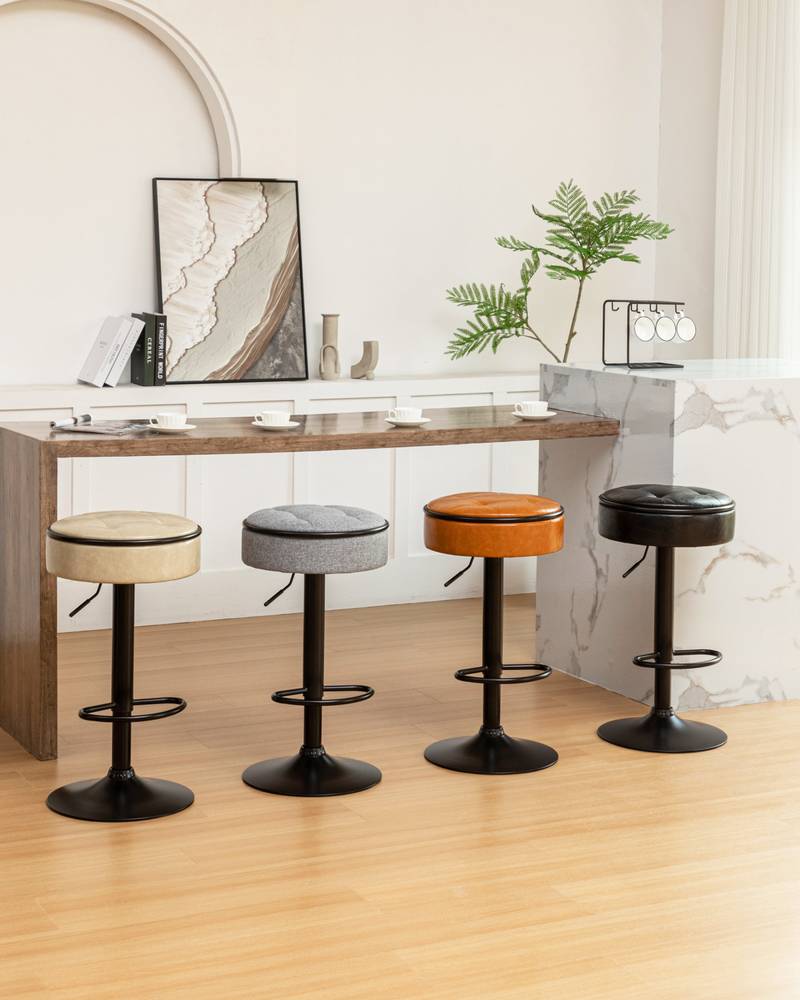 Stylish Swivel Bar Stools - Set of Two
