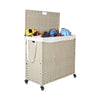 Stylish Grey Laundry Hamper with Removable Bags and Wheels