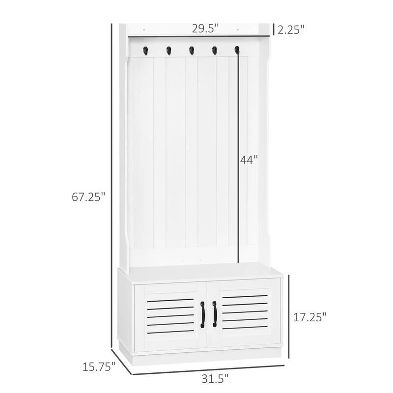 Chic Entryway Organizer with Coat Rack & Shoe Bench