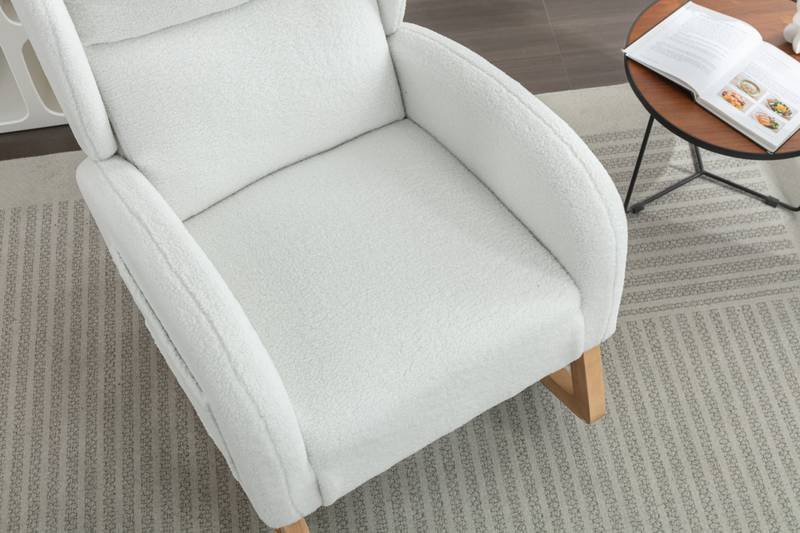 Cozy Ivory Teddy Rocking Chair