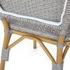 Cozy Bistro Duo: Gray Rattan & Bamboo Chairs
