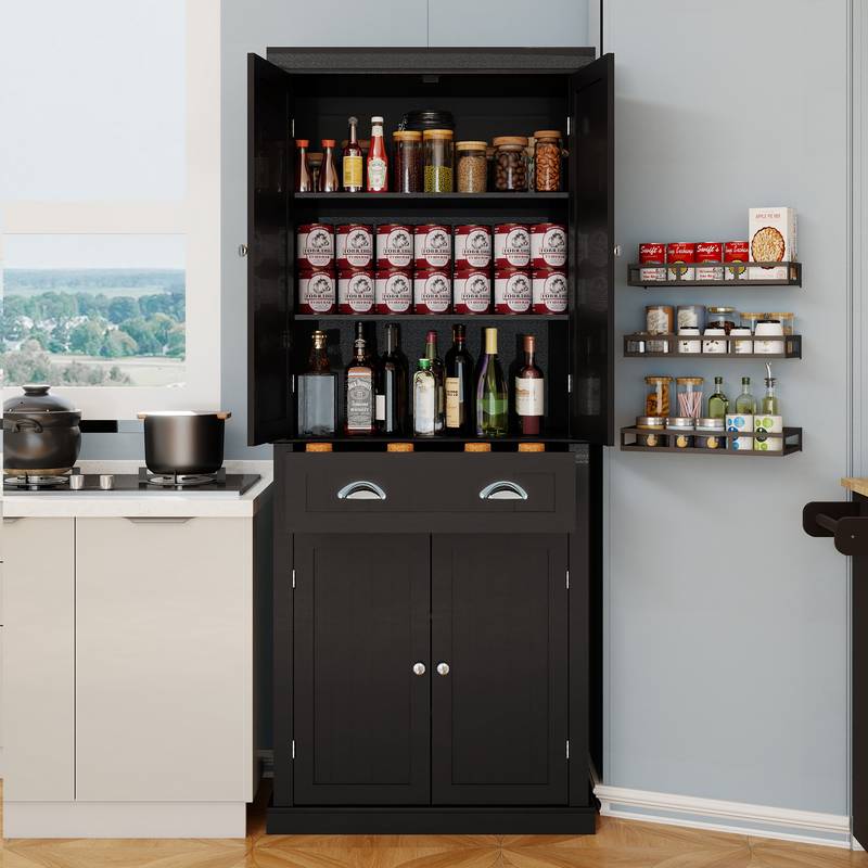 Chic Pantry Cabinet with Custom Shelves