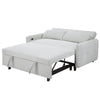 Light Blue Sleeper Sofa with USB Ports and Pillows