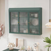 Chic Arched Glass Cabinet in Dark Green