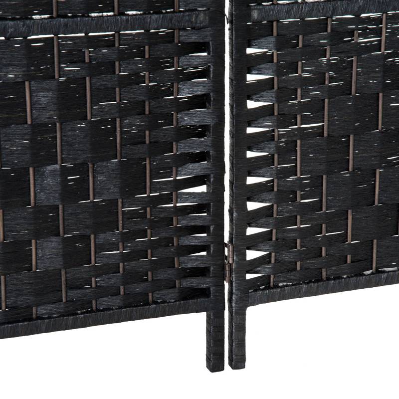 Chic Black Wicker Room Divider
