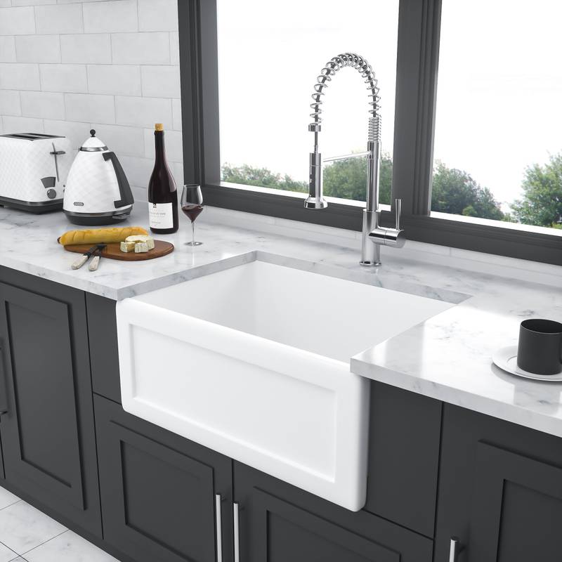 Charming White Farmhouse Kitchen Sink