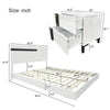 Sleek White LED Bedroom Set with Floating Bed & Nightstands