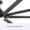 Bright Breeze: Oversized LED Ceiling Fan with Sleek Black Blades