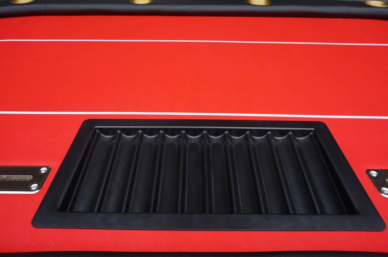 Red Aura Oval Poker Table - Casino Style Fun!