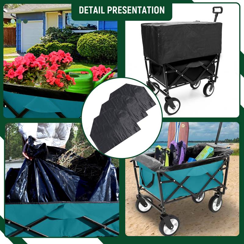 Cyan Collapsible Utility Wagon with Liners