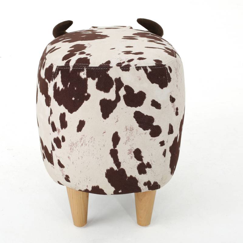 Cozy Cow Ottoman: Adorable Velvet Foot Stool for Any Space