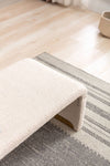 Chic Beige Boucle Ottoman with Gold Legs