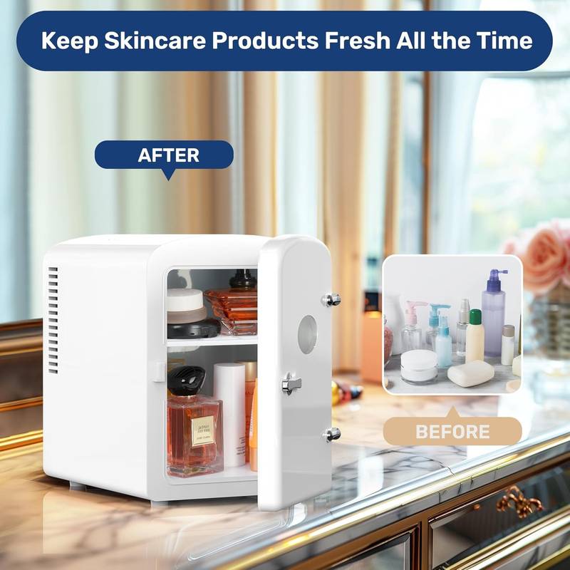 Chill & Heat Mini Fridge - Eco-Friendly Portable Cooler with Window