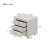 Cozy Glow Bedroom Set: Wood Bed with LED Headboard & Nightstands in Cream Grey