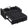 Cozy Convertible Velvet Sofa Bed with USB, Ashtray & Swivel Stand