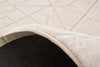Chic Beige Geometric Faux Fur Rug