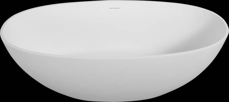 Luxury Soaking Stone Bathtub - Elegant Matte White Design