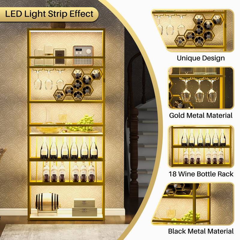 Chic LED Wine Tower Cabinet