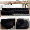 Chic Black Modular Sofa with Loungers and Plush Pillows