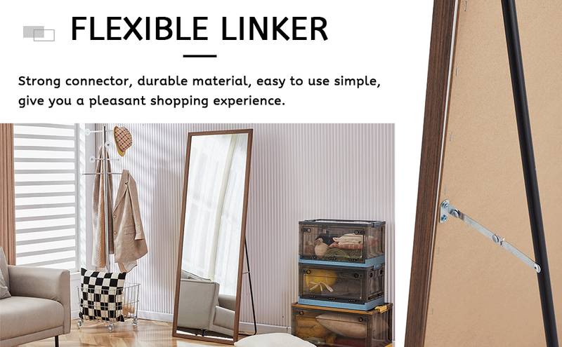 Elegant Wooden Framed Full-Length Mirror