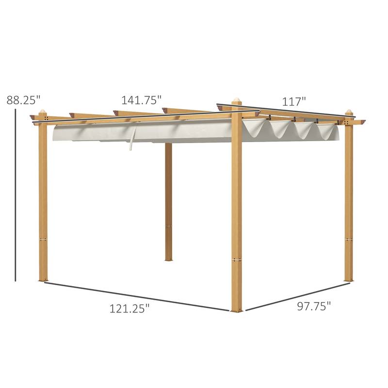 Sunshade Oasis: Retractable Pergola Canopy for Outdoor Relaxation