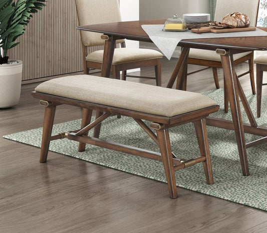 Chic Upholstered Brown Bench for Dining & Kitchen