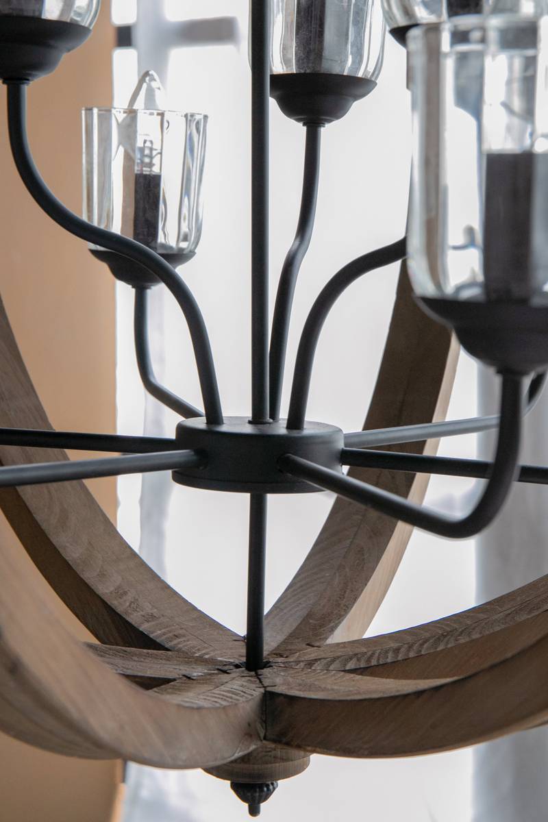 Wooden Glow Chandelier – Stylish Hanging Light for Any Space