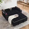 Cozy Convertible Velvet Sofa Bed with USB, Ashtray & Swivel Stand