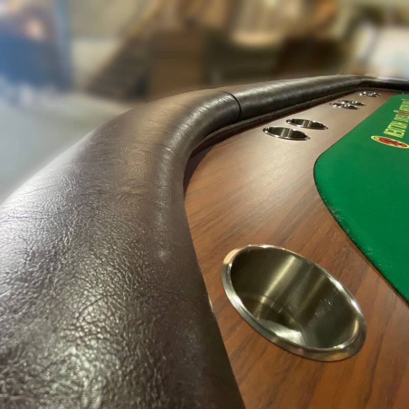 Deluxe Oval Texas Hold'em Poker Table with LED Lights