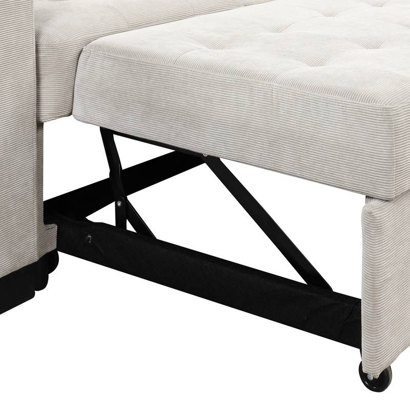 Chic Light Gray Chaise Lounge with Hidden Storage and USB Charger