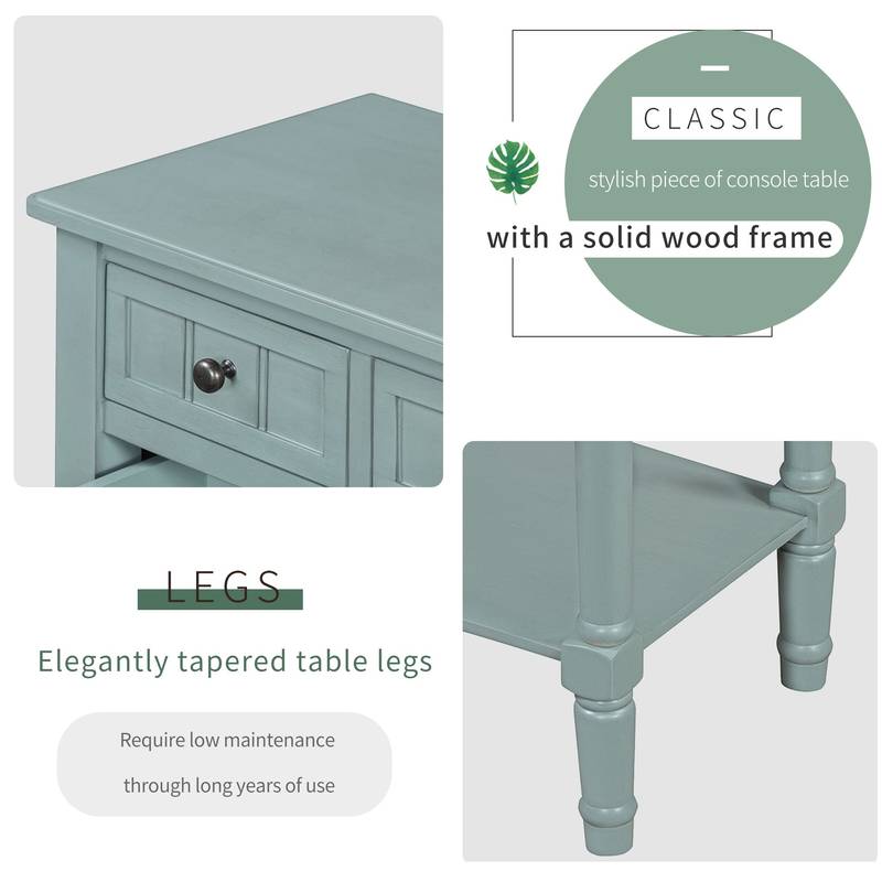 Charming Slim Console Table with Drawers