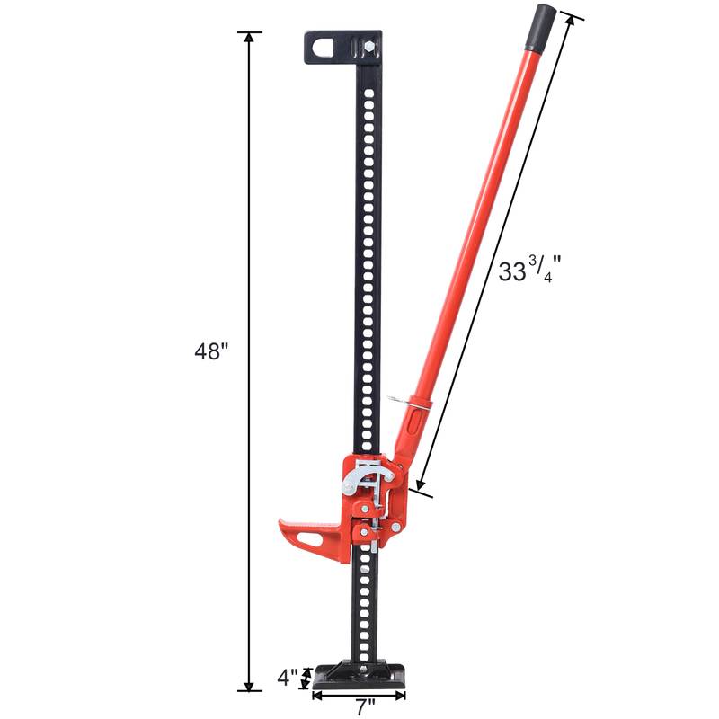All-Purpose High Lift Jack - Heavy-Duty Red Utility Tool for Cars & Tractors