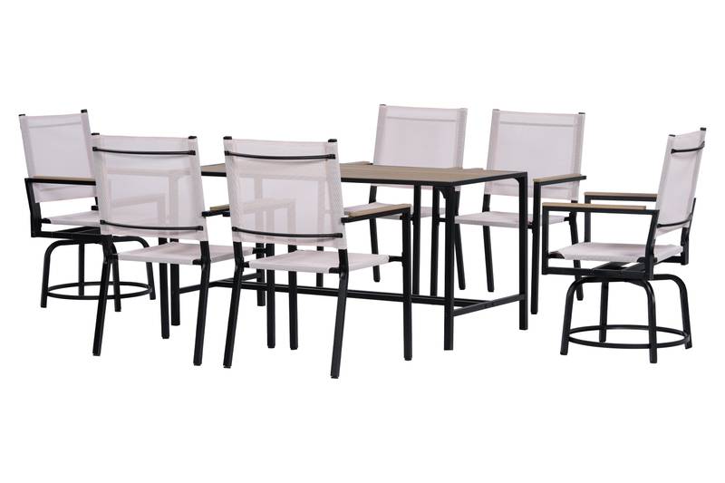 Chic Outdoor Dining Set with Swivel Chairs