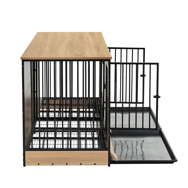 Stylish Double Dog Crate with Tray