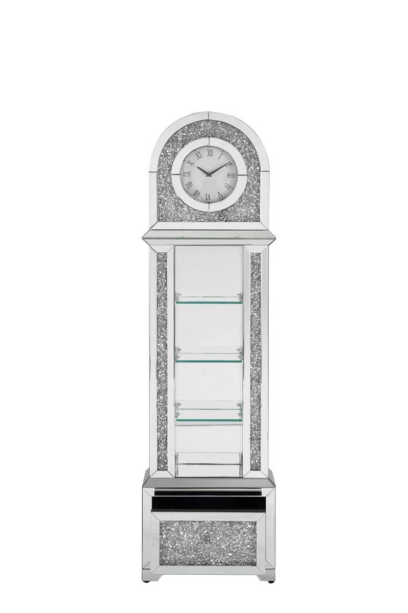 Noralie LED Grandfather Clock with Faux Diamond Accents