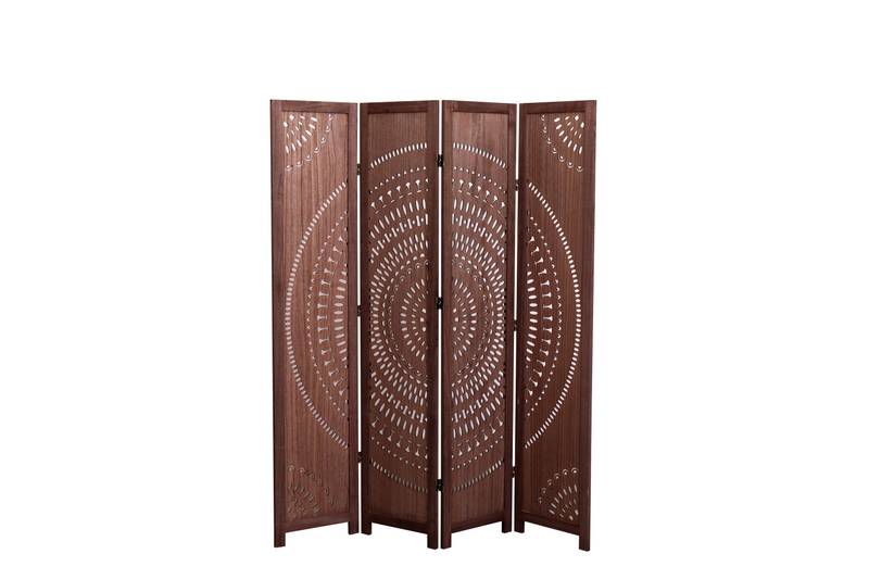 Charming Brown Wood Folding Room Divider