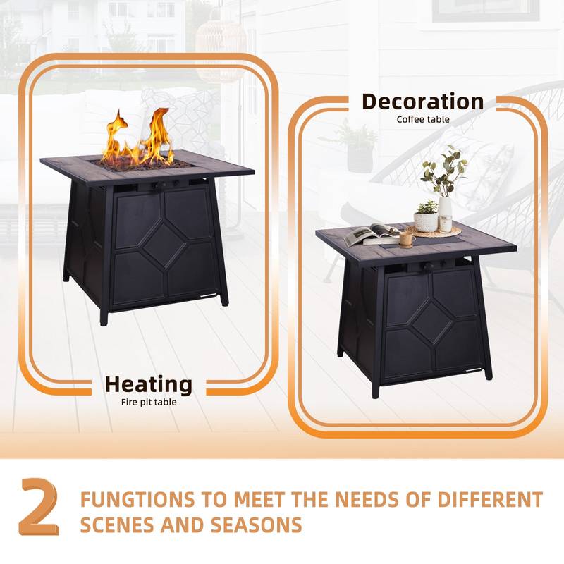 Cozy Outdoor Propane Fire Table with Weather Cover