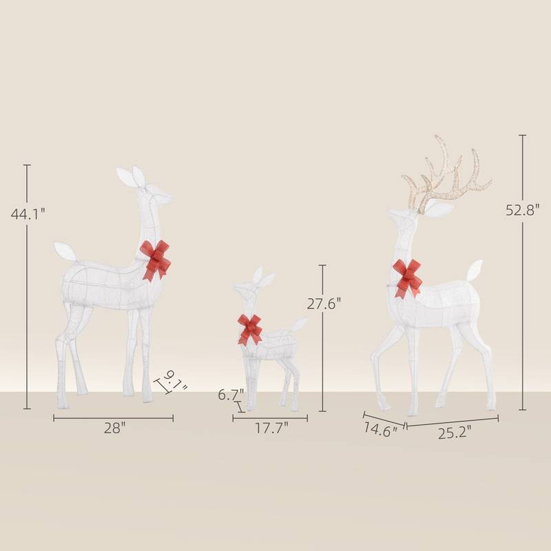 Shimmering Christmas Reindeer Family Set