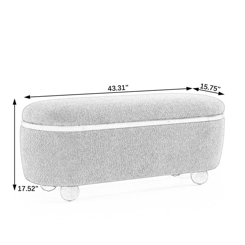 Cozy Blue Storage Ottoman Bench