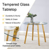 Chic Gold-Base Round Glass Dining Table