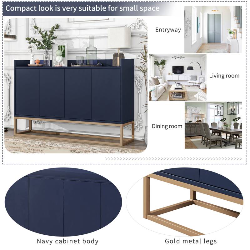 Navy Chic Storage Buffet: Elegant Organization for Your Home