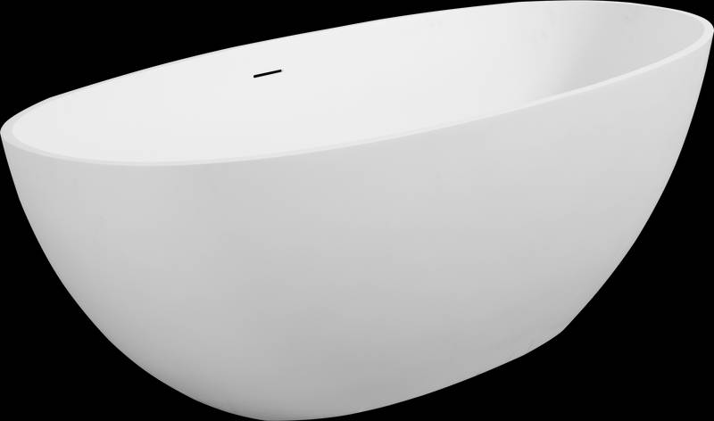 Luxury Soaking Stone Bathtub - Elegant Matte White Design