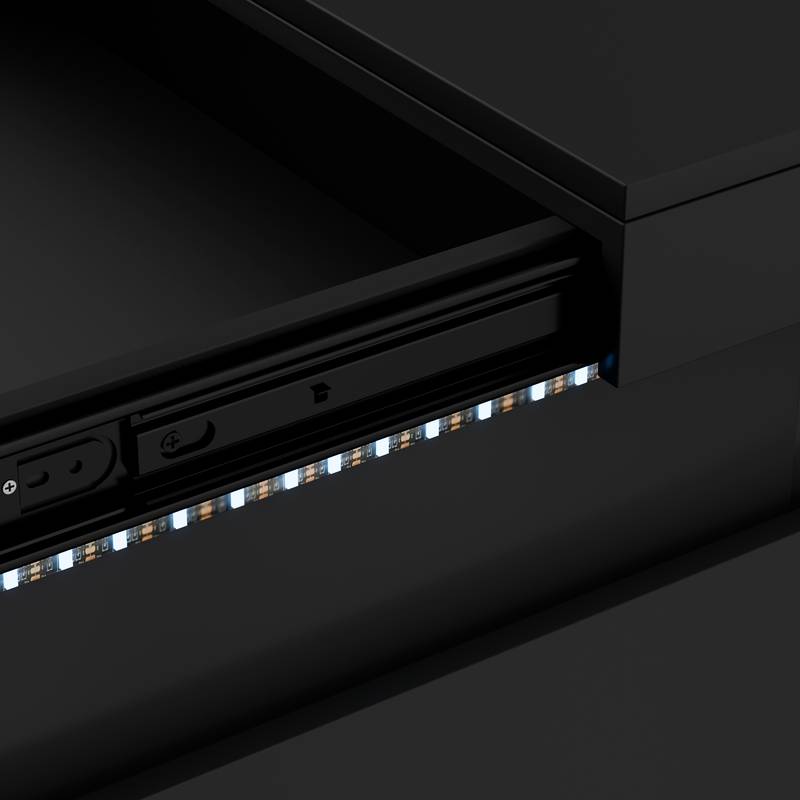 Sleek Nightstand with Charging Hub & LED Glow