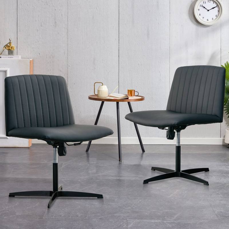 Sleek Black Adjustable Swivel Chair for Home & Office