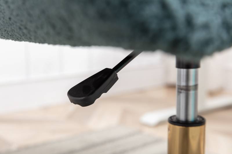 Chic Green Teddy Swivel Chair with Gold Legs