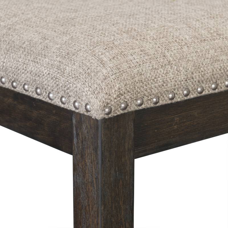 Rustic Charm Upholstered Dining Bench