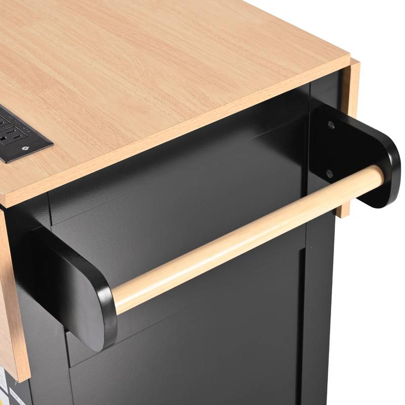 Versatile Kitchen Island Cart with Drop Leaves and Power Outlet