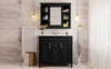 Sleek Black Bathroom Vanity with Mirror & Soft-Close Storage